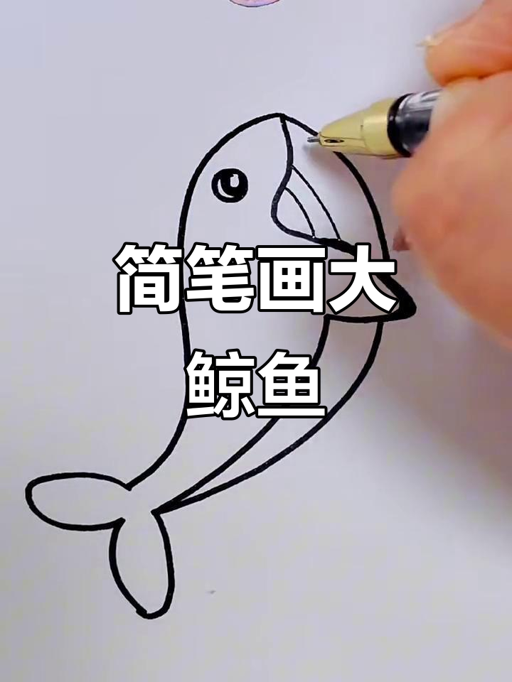 用字母S轻松画大鲸鱼，简单又有趣