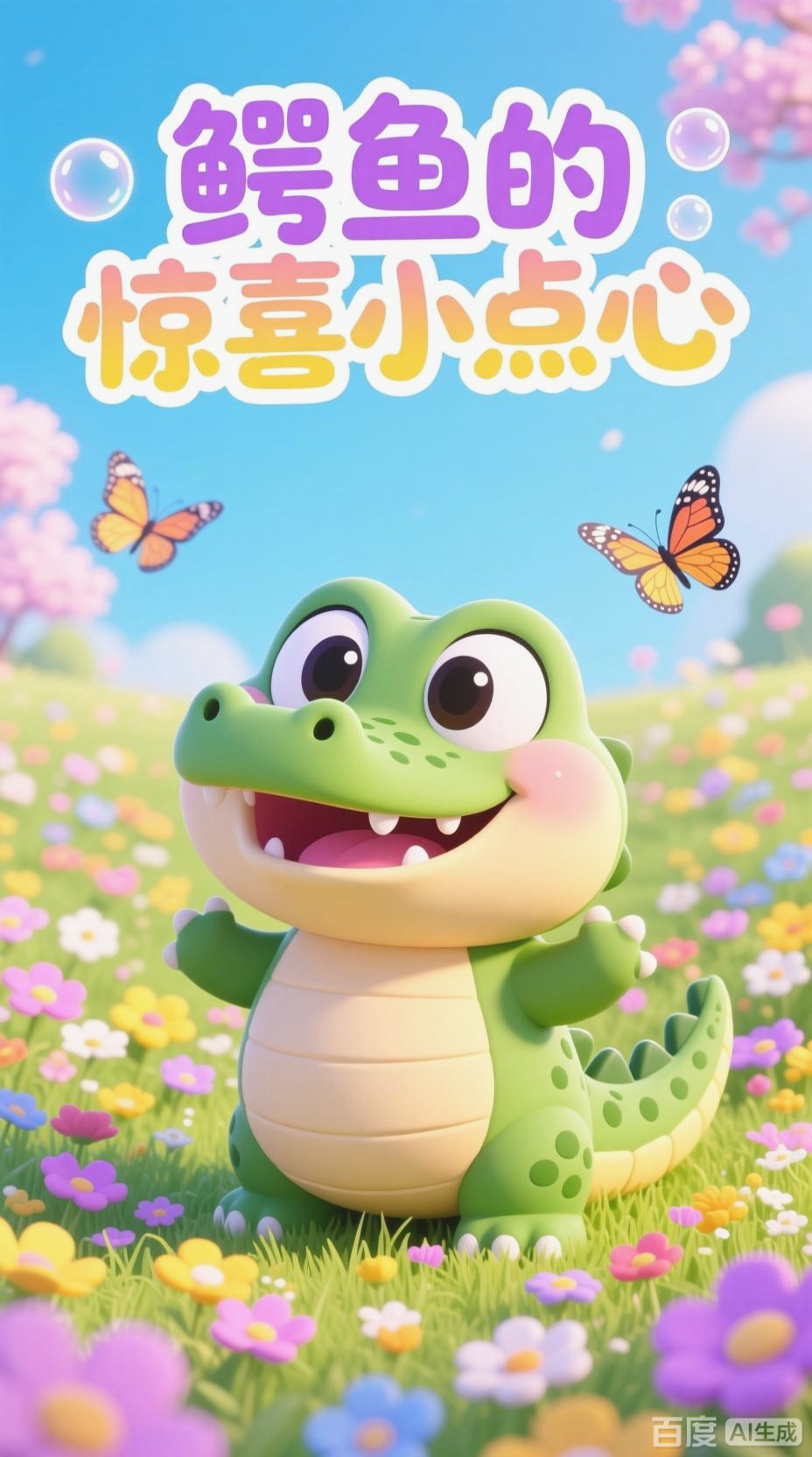 卡通鳄鱼吞小猫的可爱瞬间