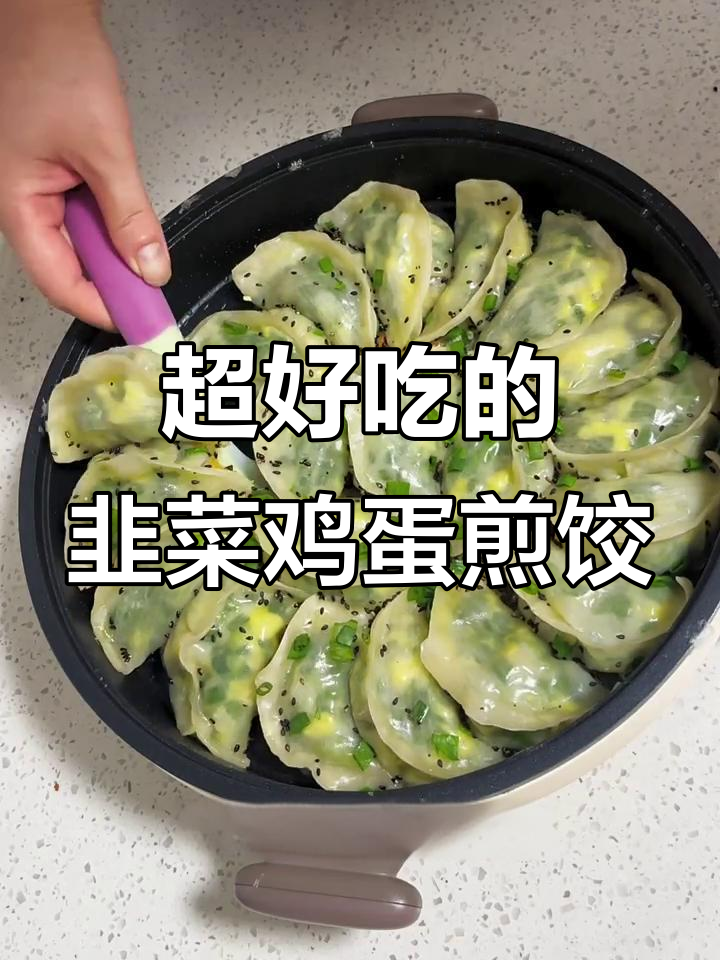 韭菜鸡蛋煎饺，外焦里嫩，一口接一口停不下来