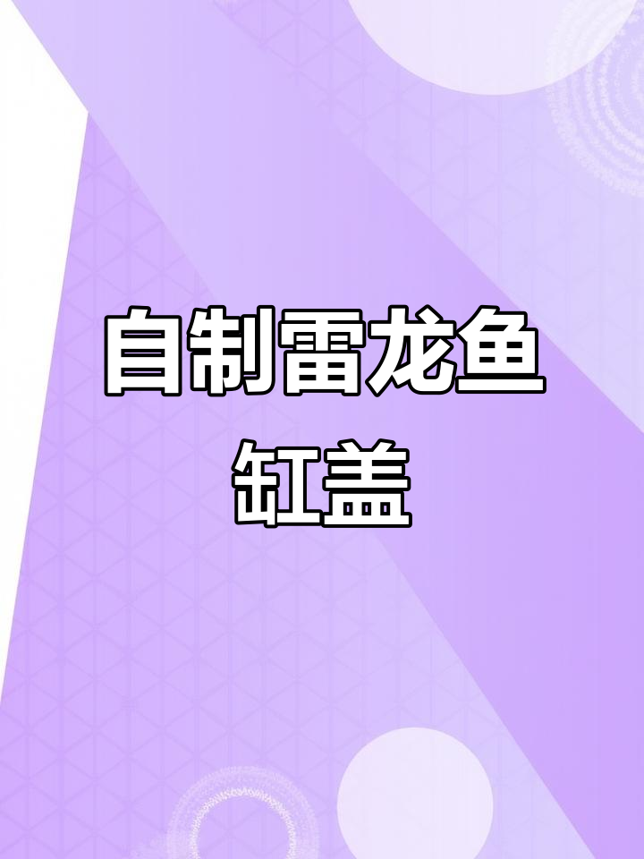打造安全、实用又透气的雷龙鱼缸盖,DIY教程来啦!