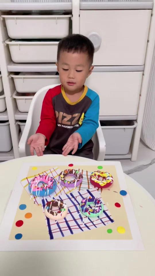 3岁+宝宝创意手工《美味的甜甜圈》