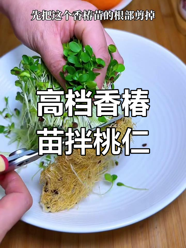 过年必备高端凉菜,香椿苗拌桃仁