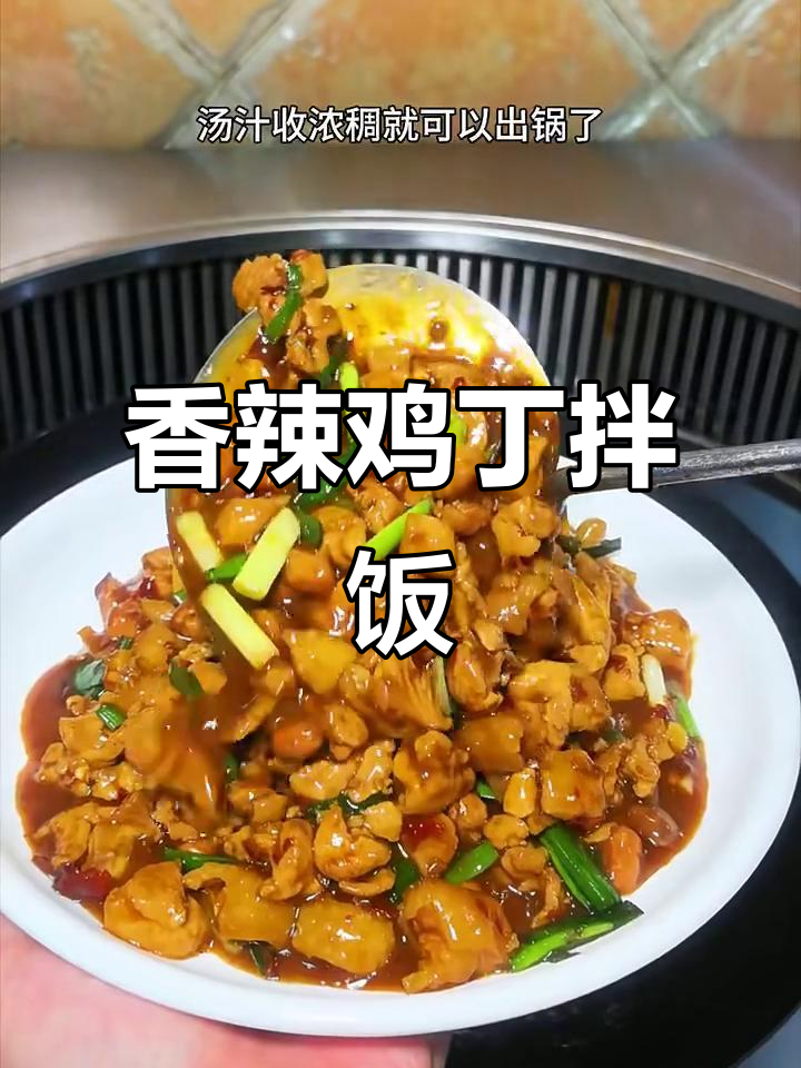 宫爆鸡丁拌饭,鲜嫩美味让人无法抗拒