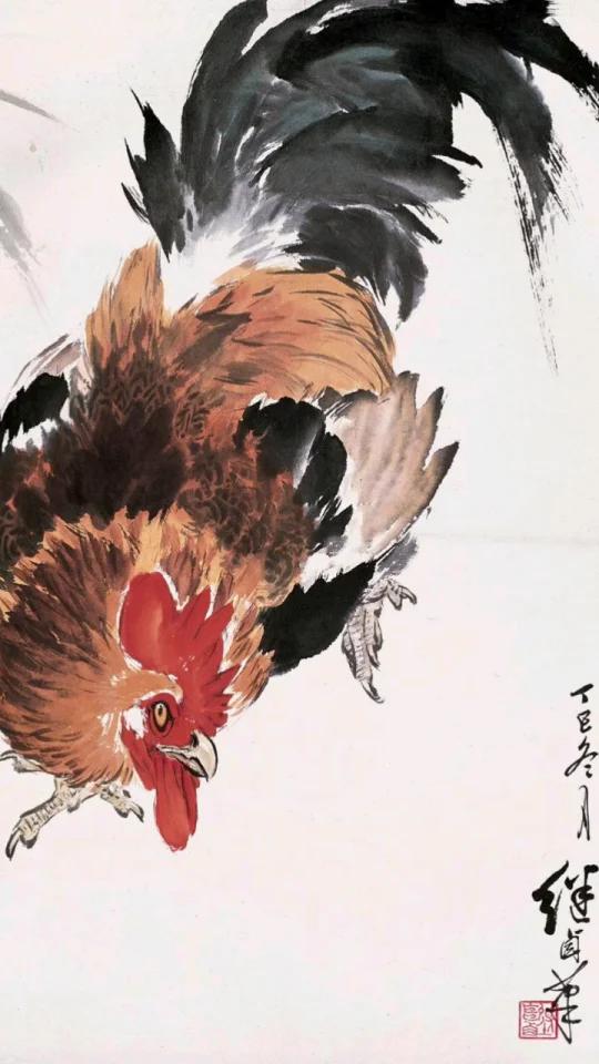 刘奎龄之子刘继卣教你画国画公鸡