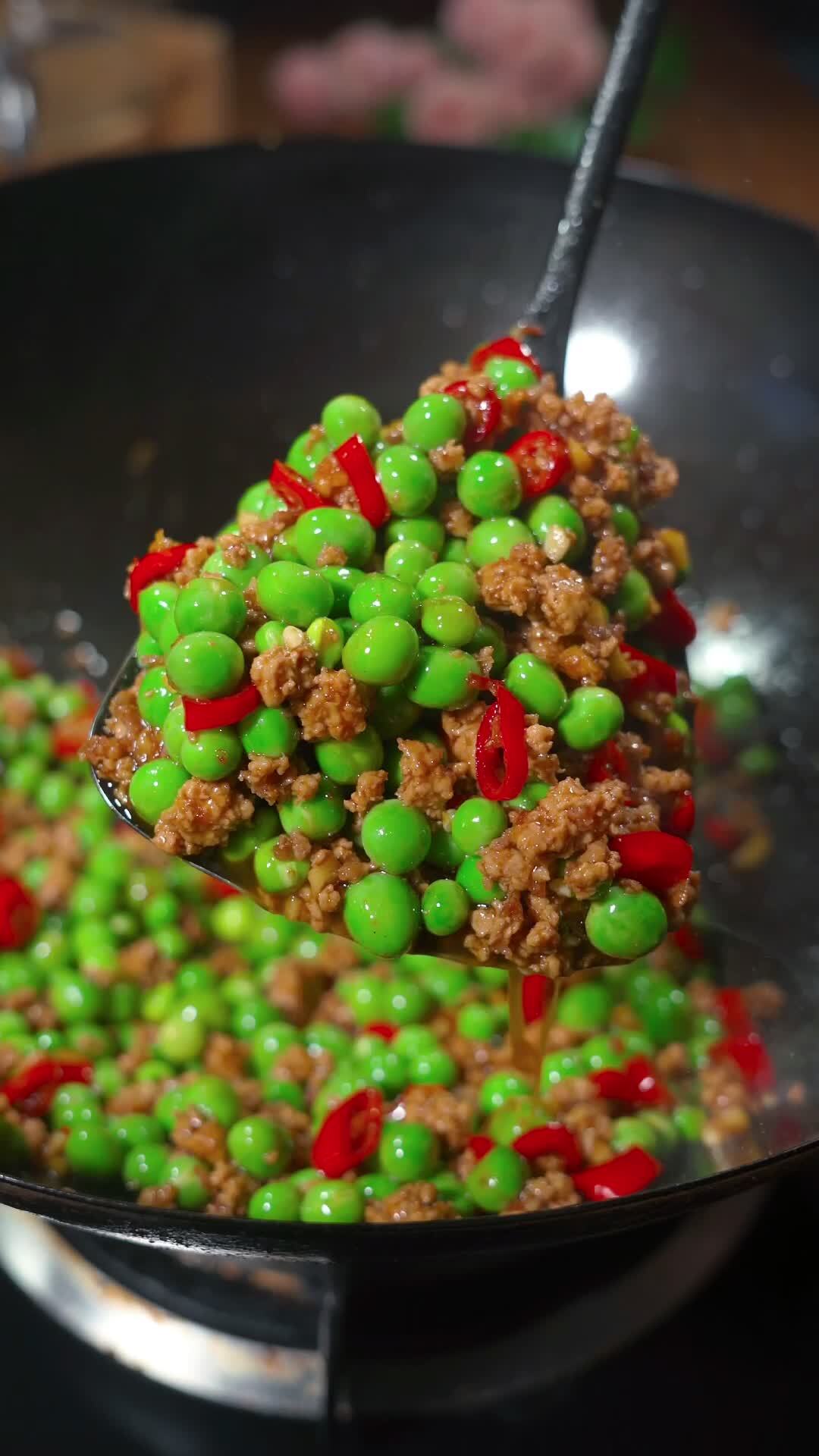肉末炒青豆
