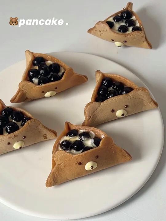 免烤箱小熊珍珠奶茶三角松饼一口沦陷