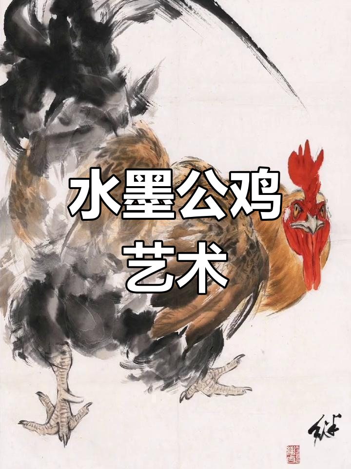 当代国画大师刘继卣的水墨公鸡