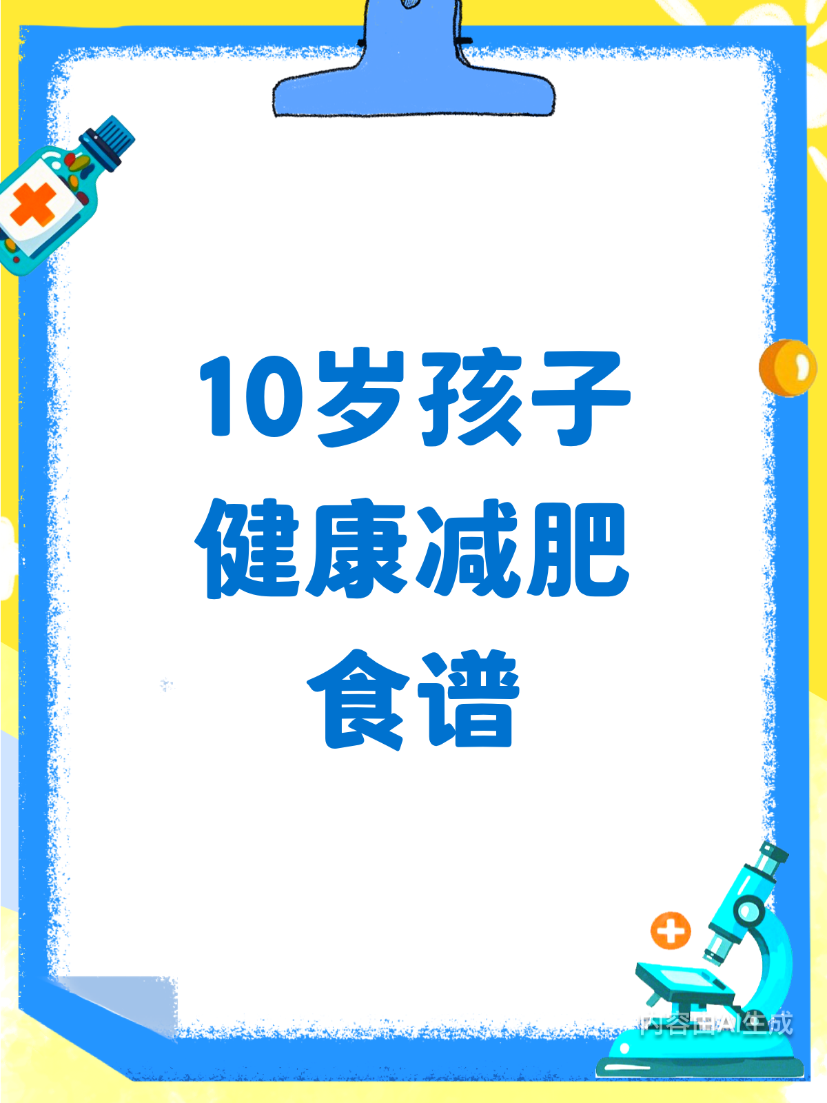 10岁孩子怎么减肥?一周食谱来啦!