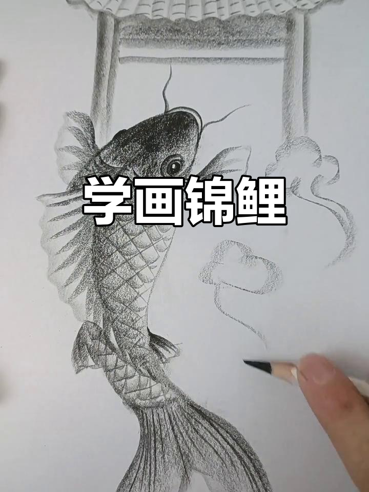 鲤鱼跃龙门,轻松学画炭笔画