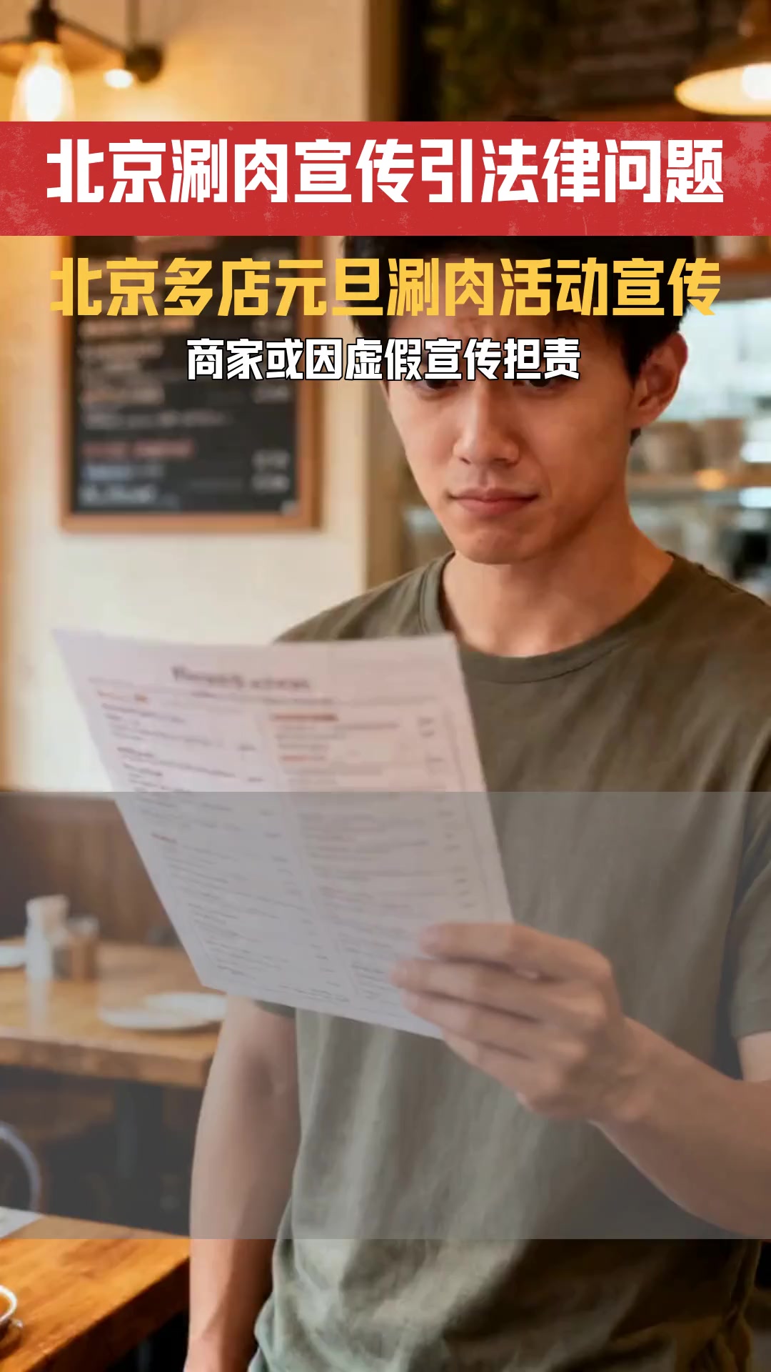北京多店元旦美涮肉活动 宣传内容是否存在虚假宣传的法律问题