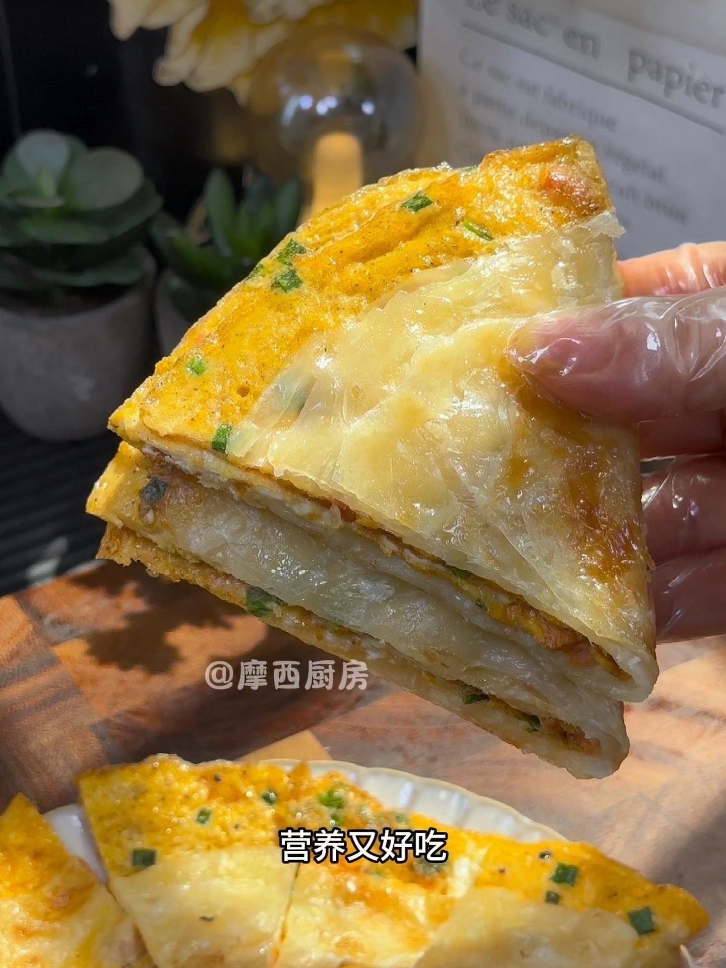 创作灵感 早餐不知道吃什么,早起十分钟就能完成的芝士火腿鸡蛋饼,外焦里嫩大人孩子都爱吃!早