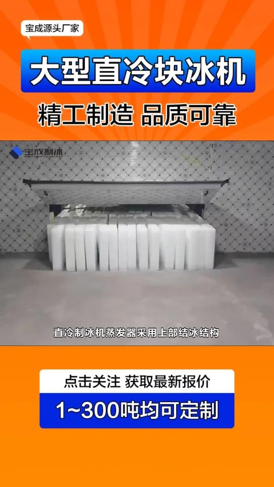甘肃块冰机哪家好,山东宝成专注于1~300吨大型制冰机研发,免费报价,冰块坚硬耐化,免费方