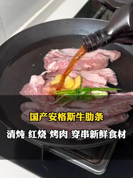 清炖牛肋条蘸汁吃,软烂鲜美,再煮碗面好吃到连汤都剩不下 牛肉 草原美食 牛肋条做法