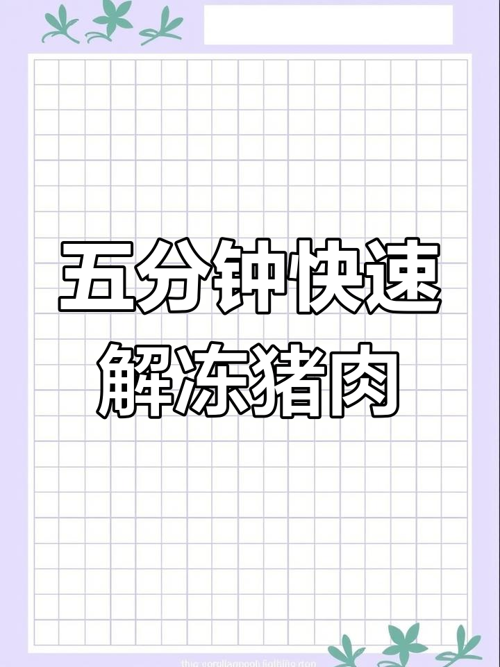 冷冻猪肉解冻新方法,5分钟恢复鲜嫩口感