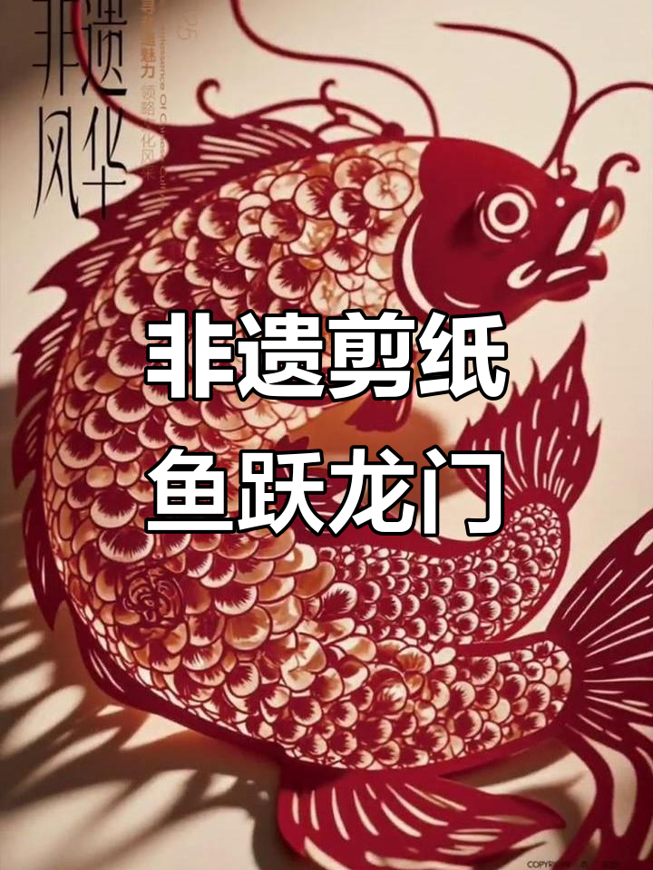 剪纸艺术中的鱼跃龙门,非遗技艺惊艳呈现