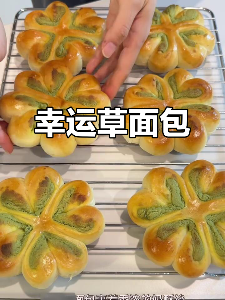 幸运草面包与开心果奶酥的完美搭配,松软香浓让人无法抗拒