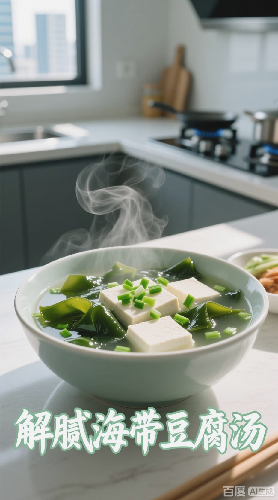 鲜香海带豆腐汤，低脂健康之选