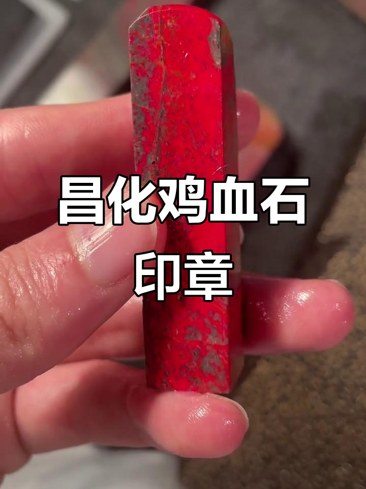 昌化鸡血石牛角软底印章,小红袍惊艳登场