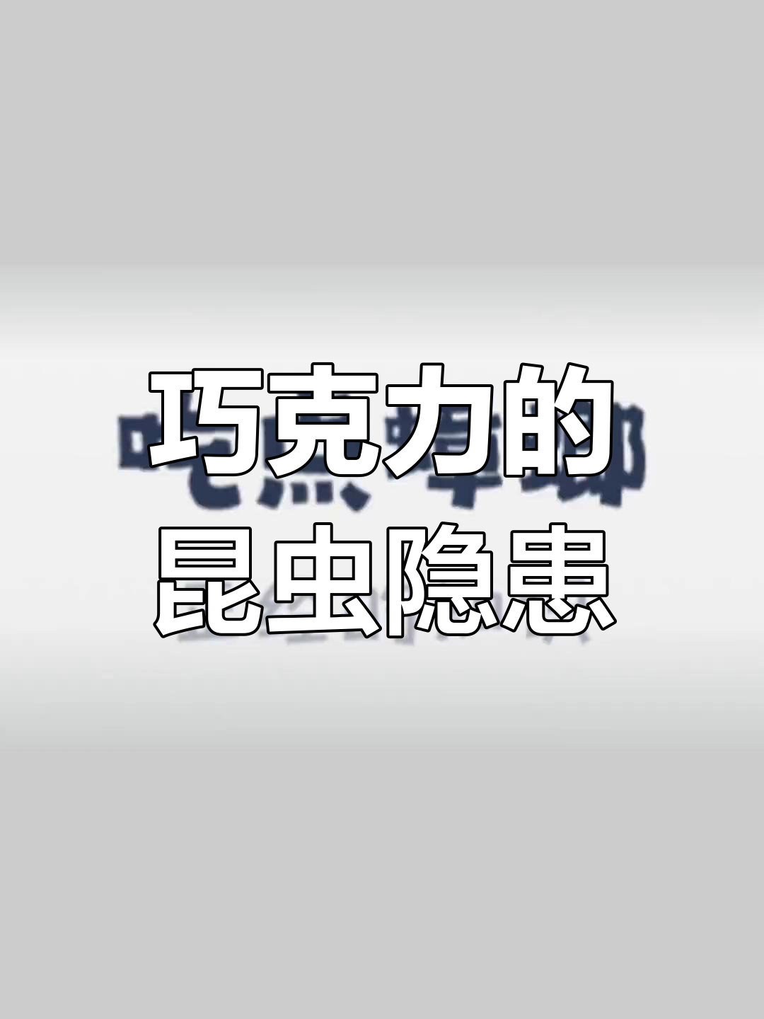 巧克力中的蟑螂碎屑:为何无法避免?