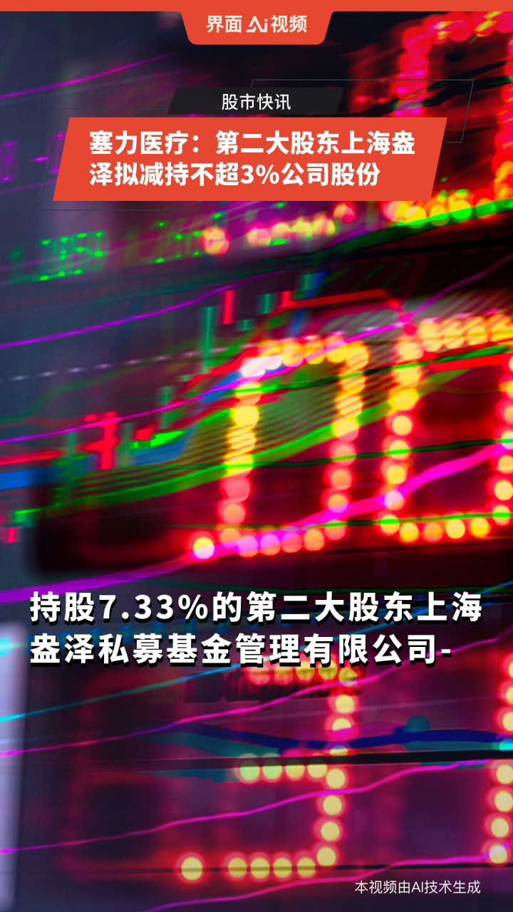 塞力医疗:第二大股东上海盎泽拟减持不超3%公司股份