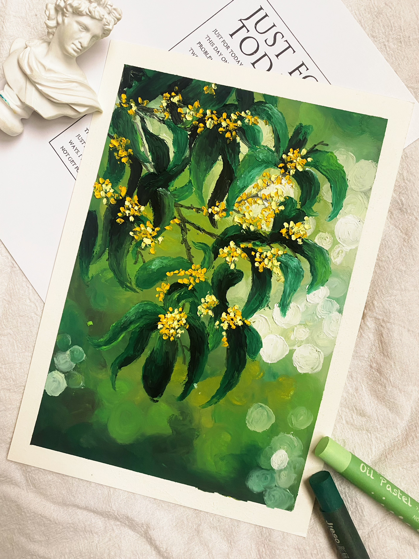 油画棒|深秋桂花|视频绘画教程