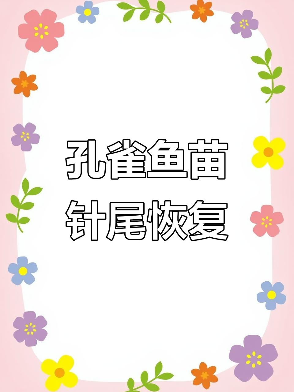 孔雀鱼苗针尾治愈记:绿水中无药自愈全过程