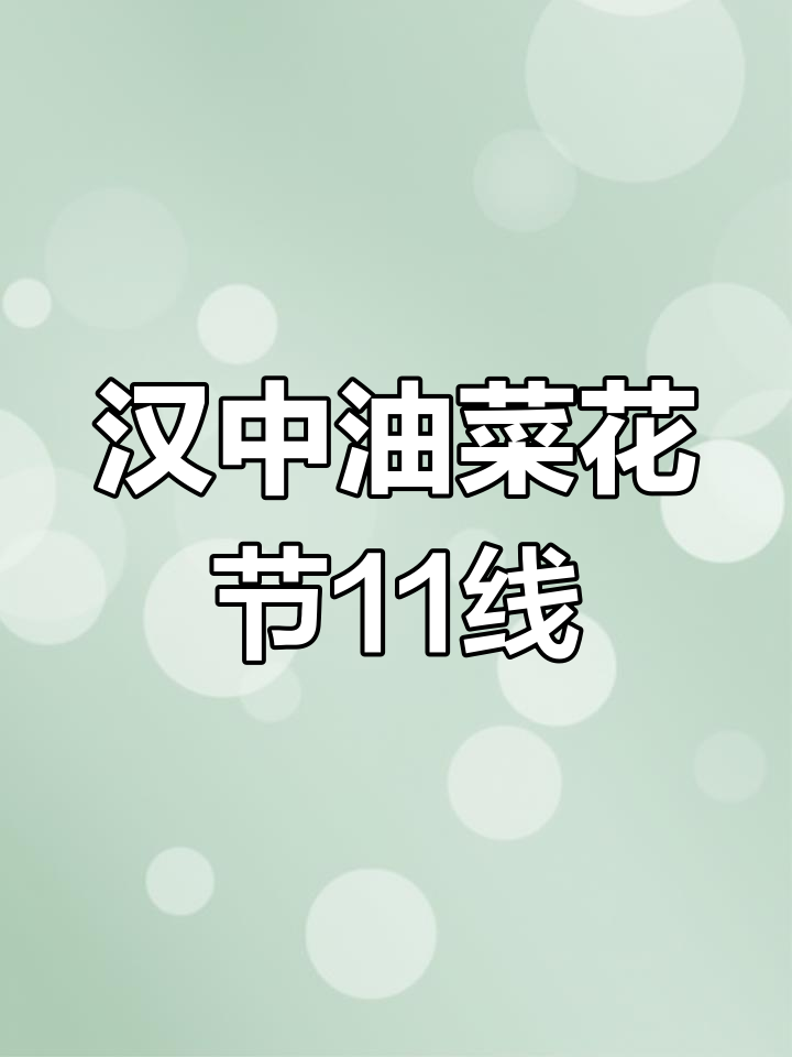 2021汉中油菜花节:11条最美观花线路大揭秘