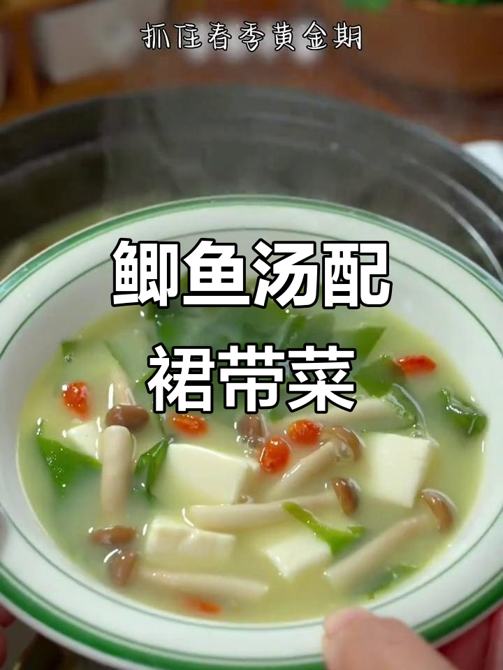 春季补钙鲫鱼汤,裙带菜豆腐搭配更美味