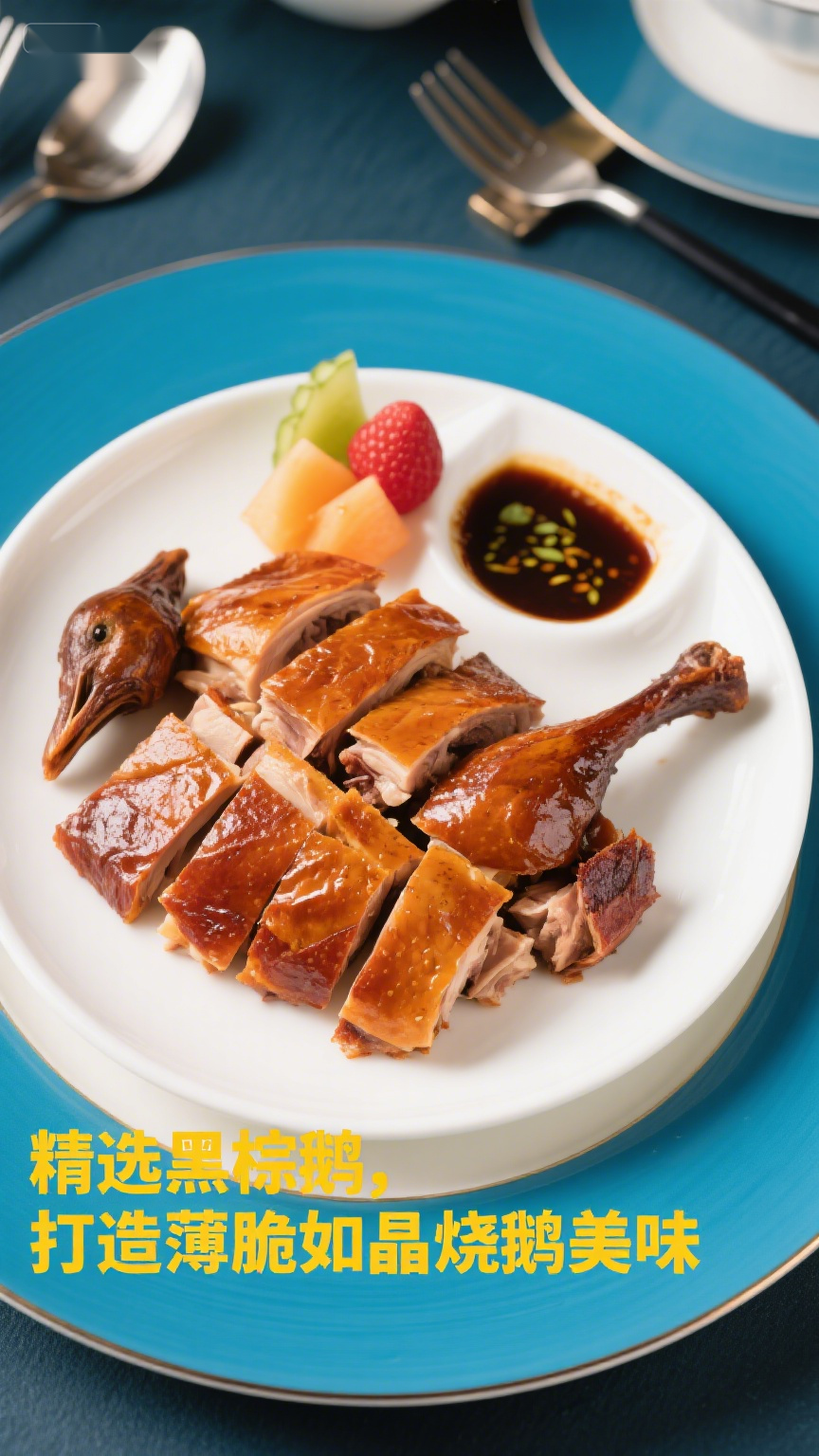 精选黑棕鹅打造薄脆如晶烧鹅美味