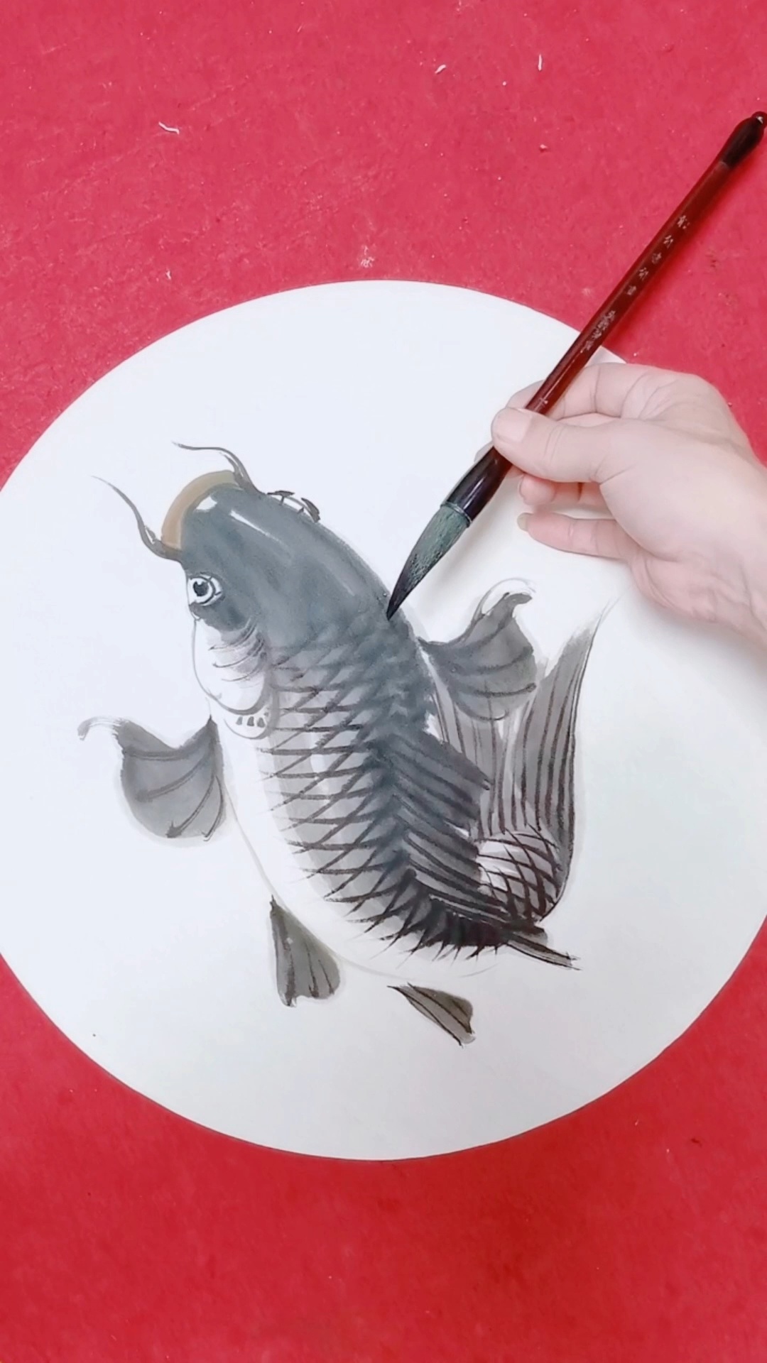 教您画水墨大鲤鱼
