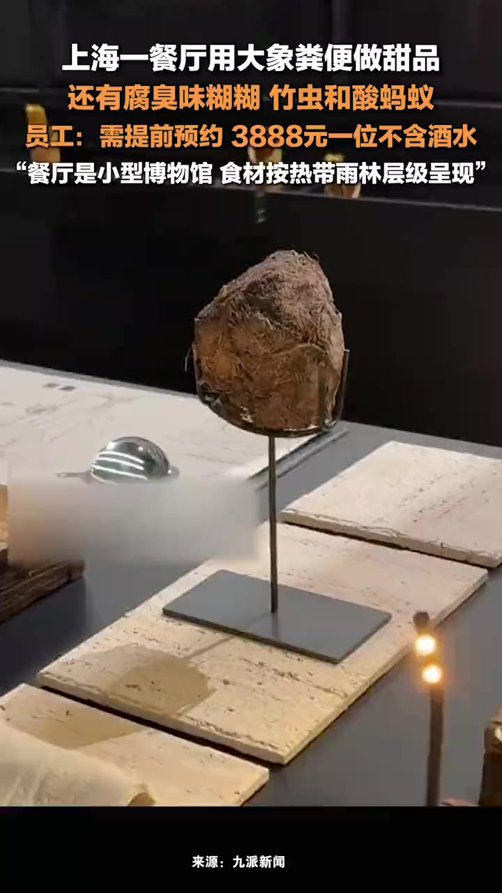 上海人均4千餐厅菜品有大象粪便,员工:需提前预约,3888元一位不含酒水