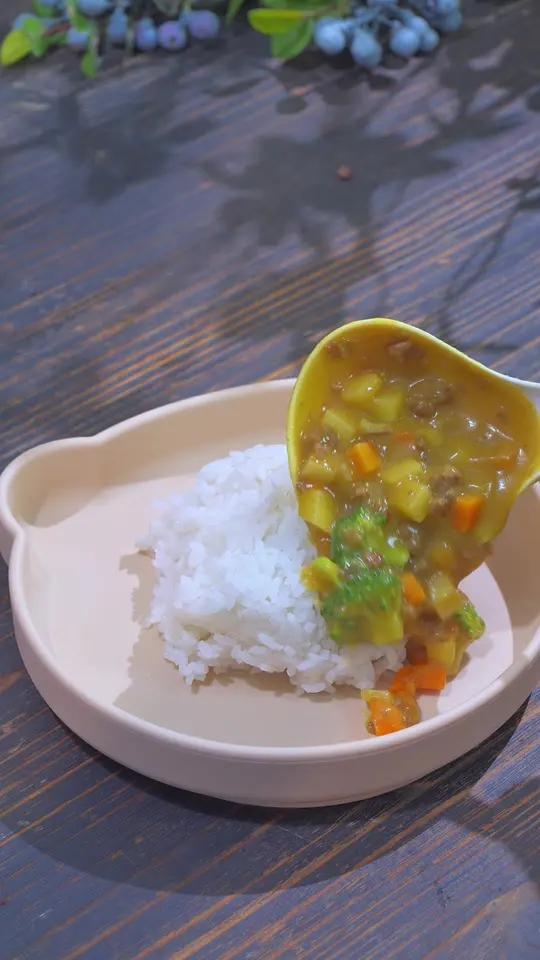 宝宝不爱吃饭一定要给他解锁咖喱牛肉饭,巨香巨好吃,不爱吃辅食的宝宝一定要试试 宝宝辅食 咖