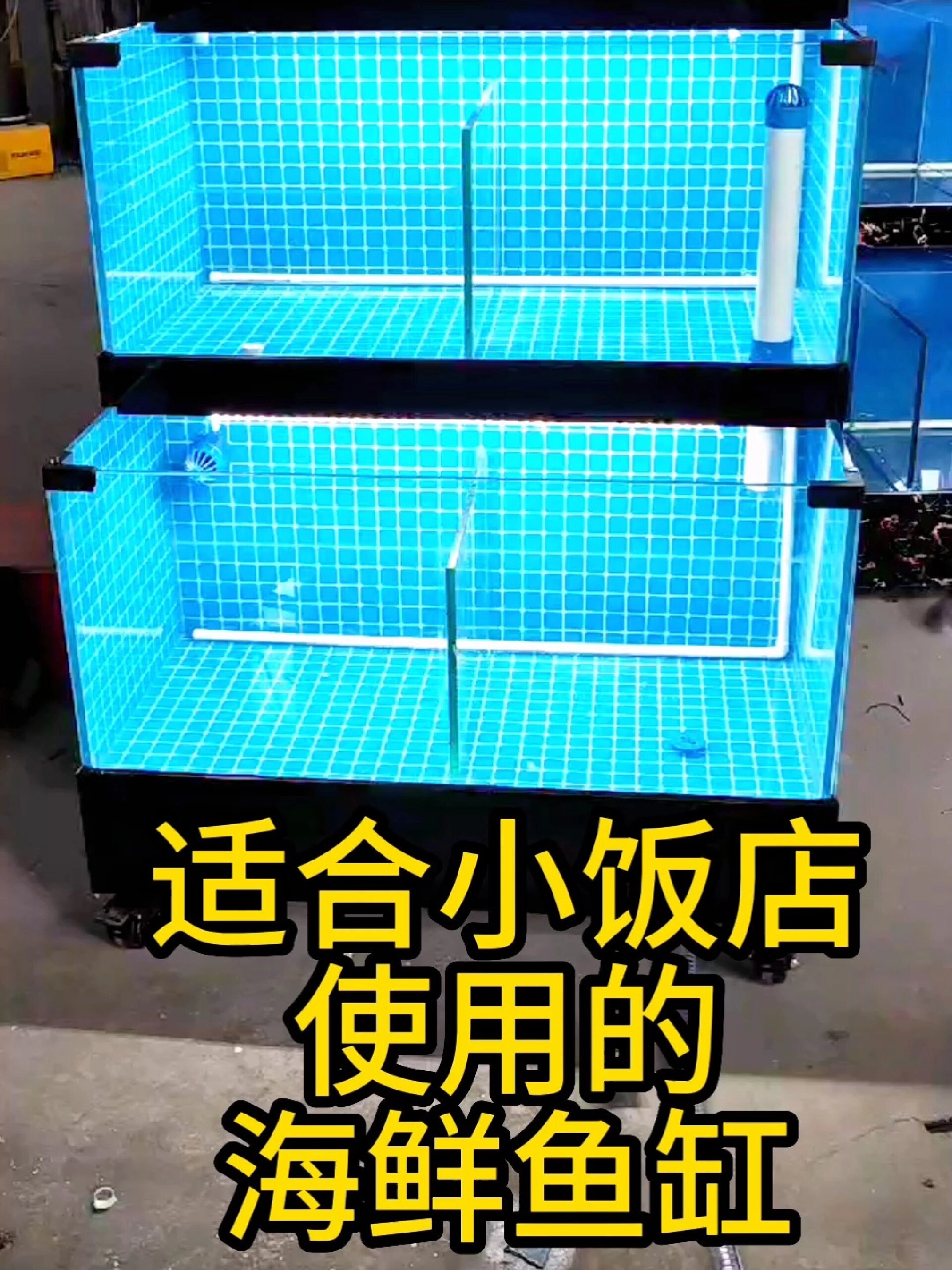 移动两层海鲜鱼缸适合小饭店使用的海鲜池