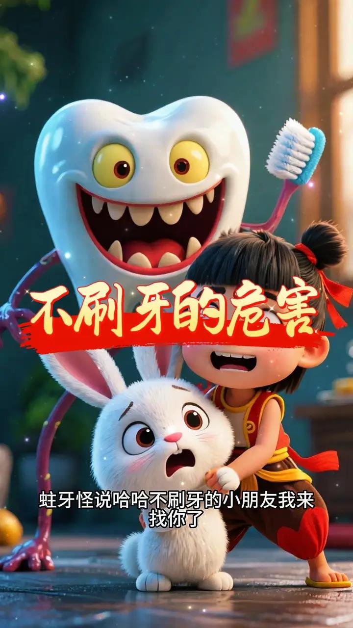 哪吒儿童睡前故事绘本《不刷牙的危害》哪吒儿童睡前故事绘本《不刷牙的危害》