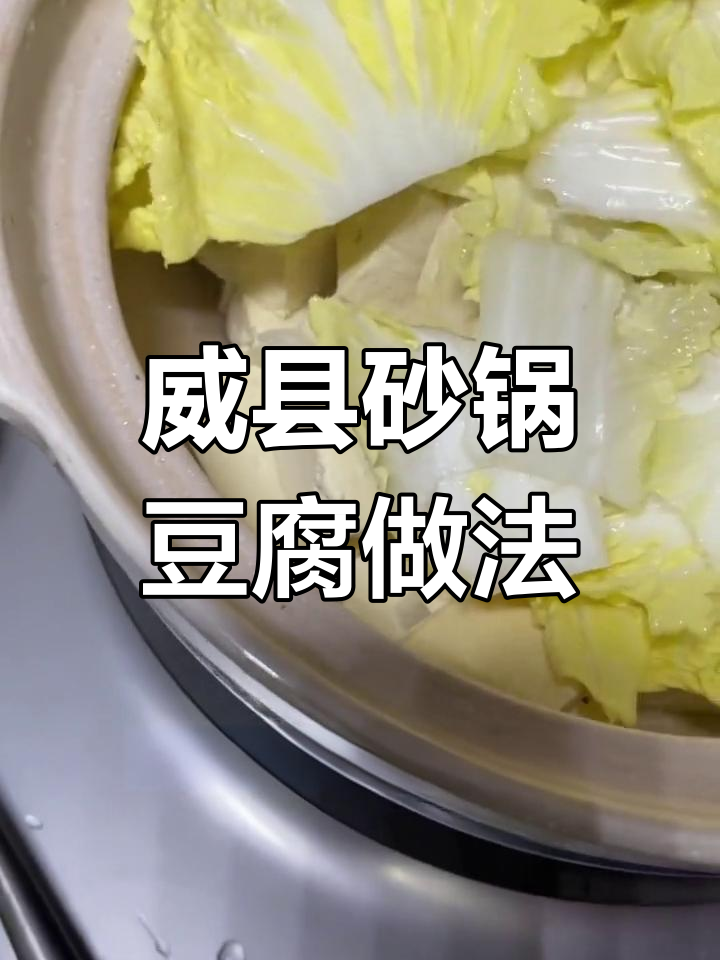 砂锅豆腐炖白菜,海米姜片提味更鲜美