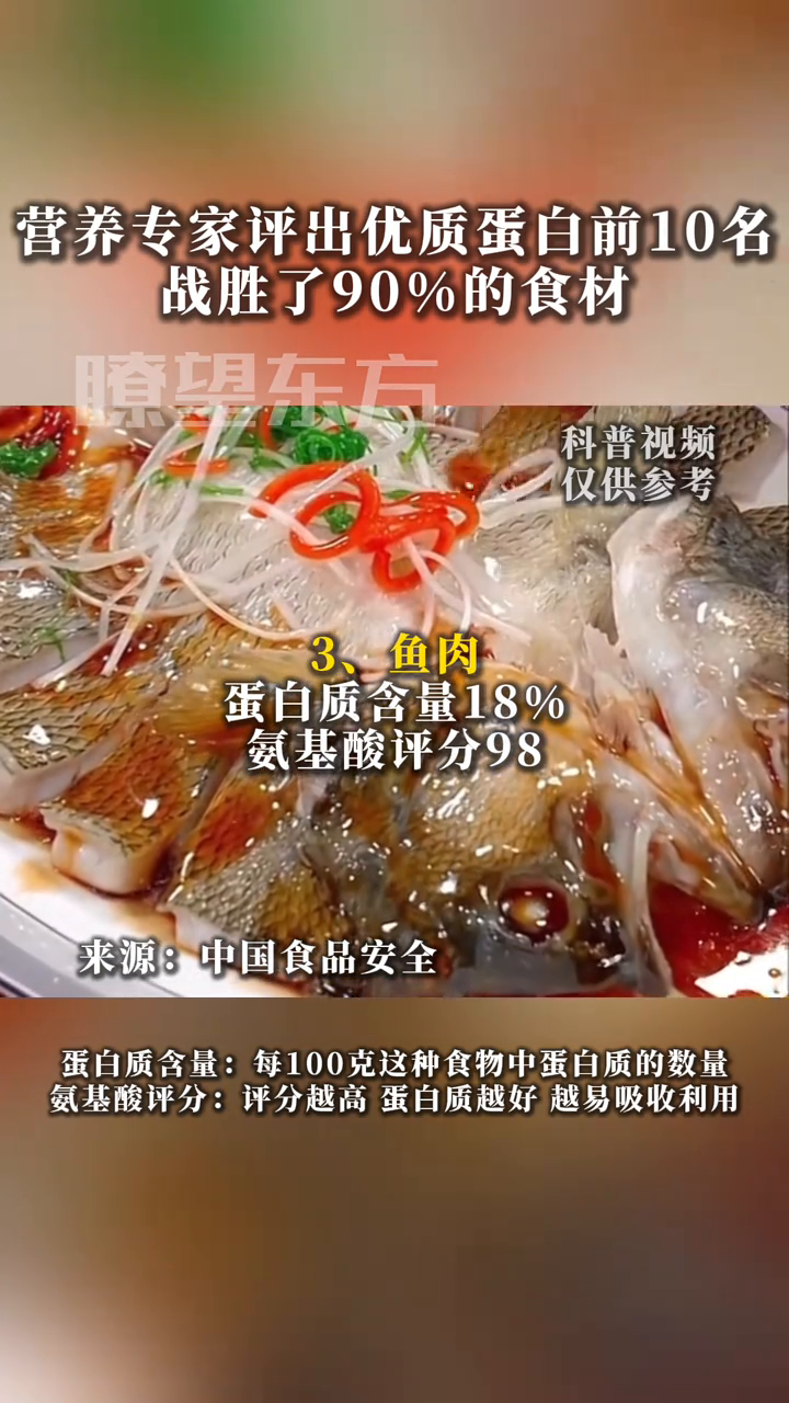 营养专家评出优质蛋白前10名,战胜了90%的食材