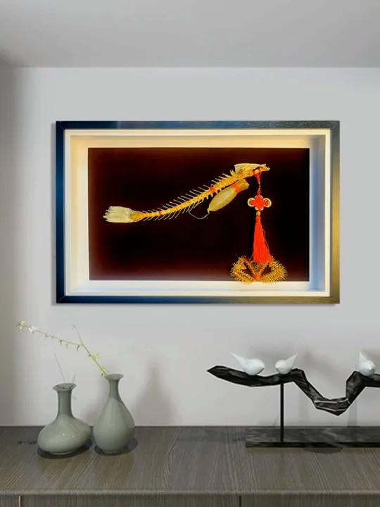 本港白花胶鱼骨标本,非常适合挂在产品展厅、茶房、饭店包间等墙面上装饰之用,含鱼骨、白花胶气