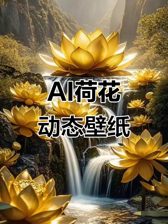 荷花美景动态壁纸,AI绘制高清画面