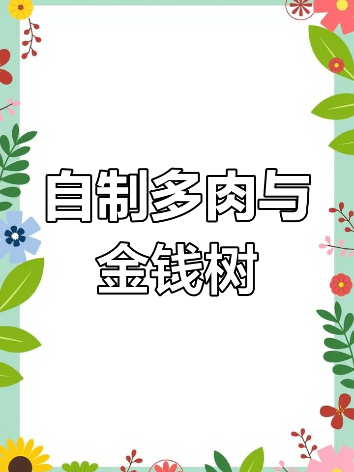 扦插技巧大公开,轻松养好多肉和金钱树