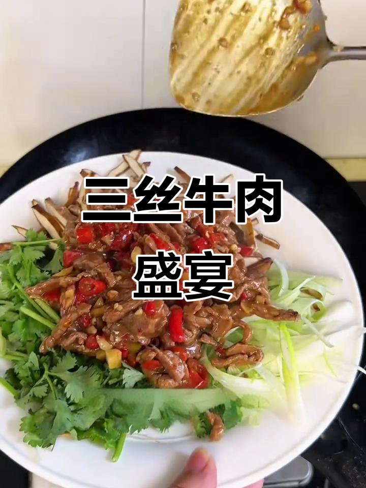 三丝牛肉，四种美味完美融合，单吃或搭配都令人陶醉
