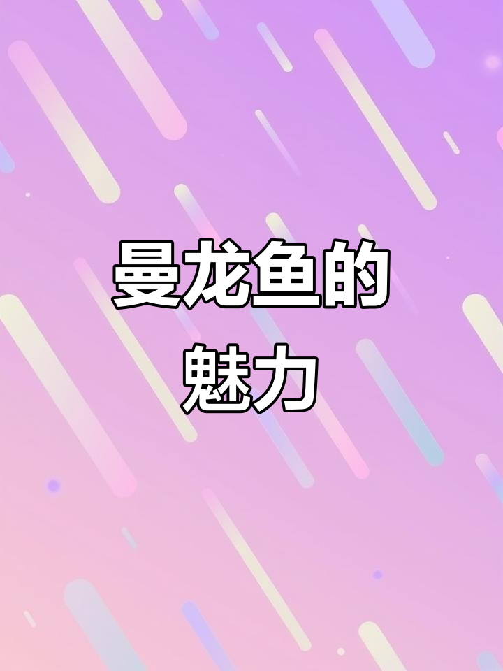 曼龙鱼,优雅游姿,轻松养护,还能清理蛋白虫