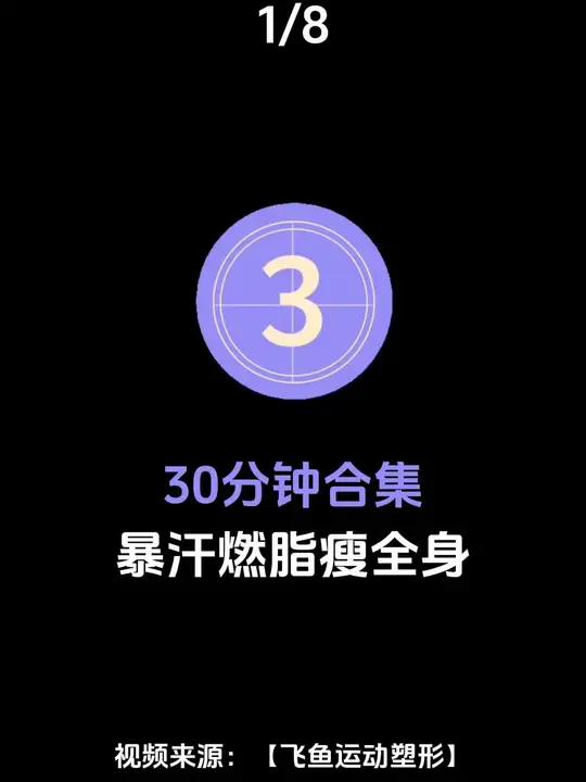 30分钟燃脂操合集|暴汗燃脂瘦全身(视频来源:飞鱼运动塑形)创作灵感 暴汗燃脂瘦全身 居家