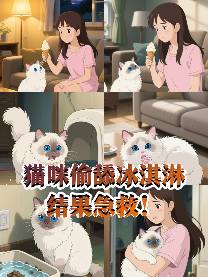 猫咪偷吃冰淇淋后上吐下泻,主人悔哭:爱不是纵容!