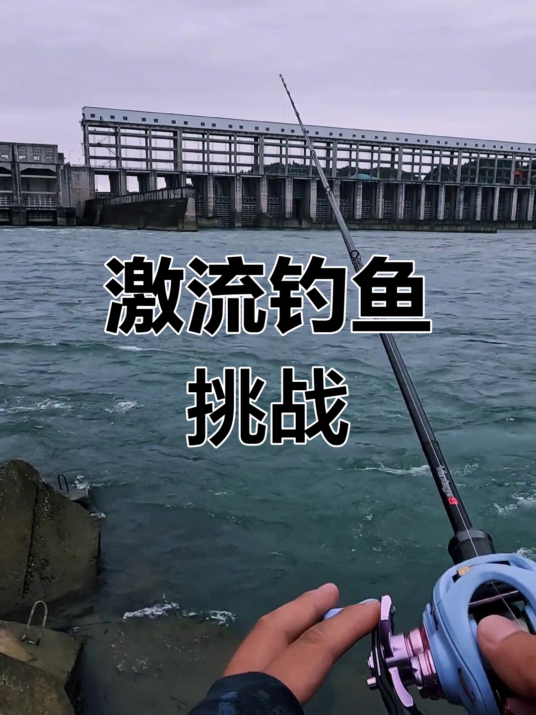 急流乱石中钓母猪壳,技巧与运气的完美结合