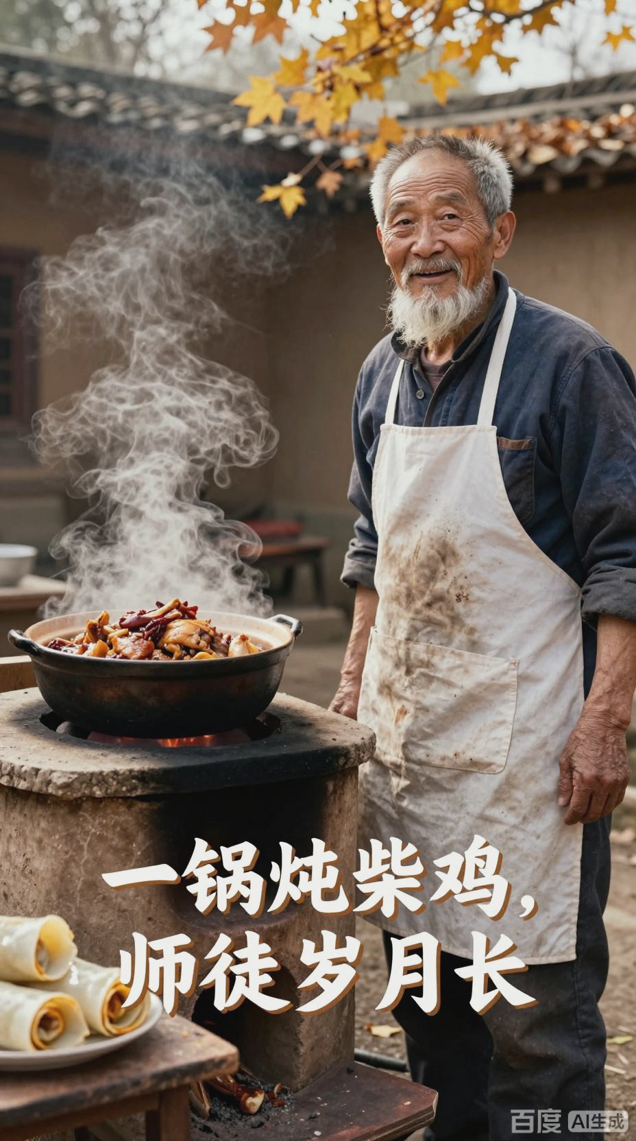 农家土灶炖柴鸡,师徒情深共品尝