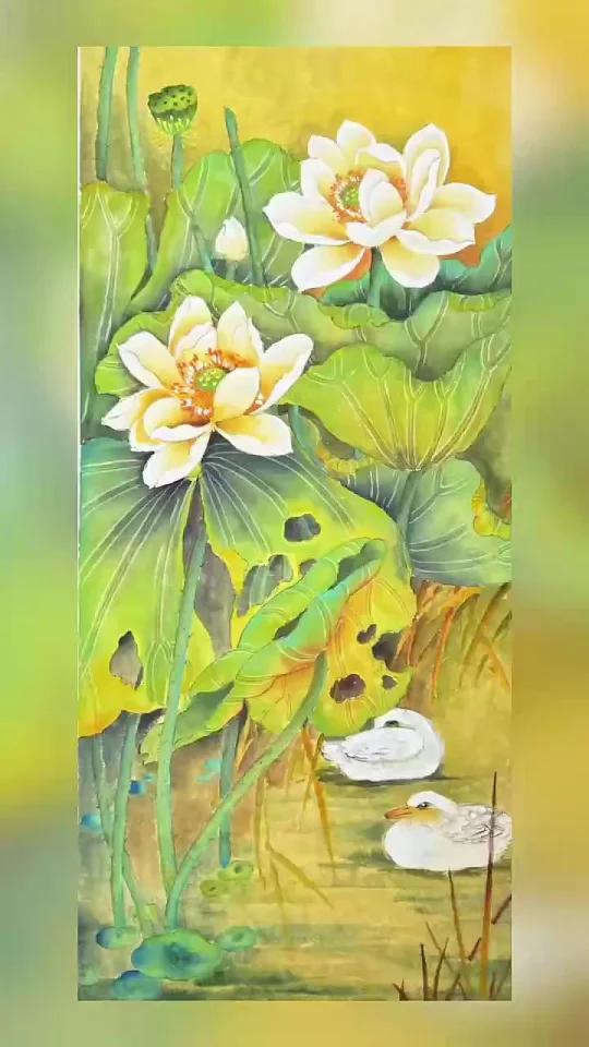 我的国画作品～荷花!