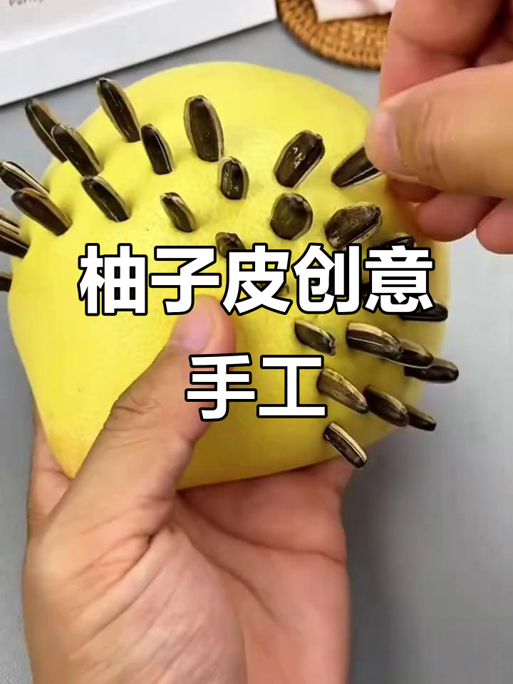 柚子皮变萌小动物,简单手工DIY