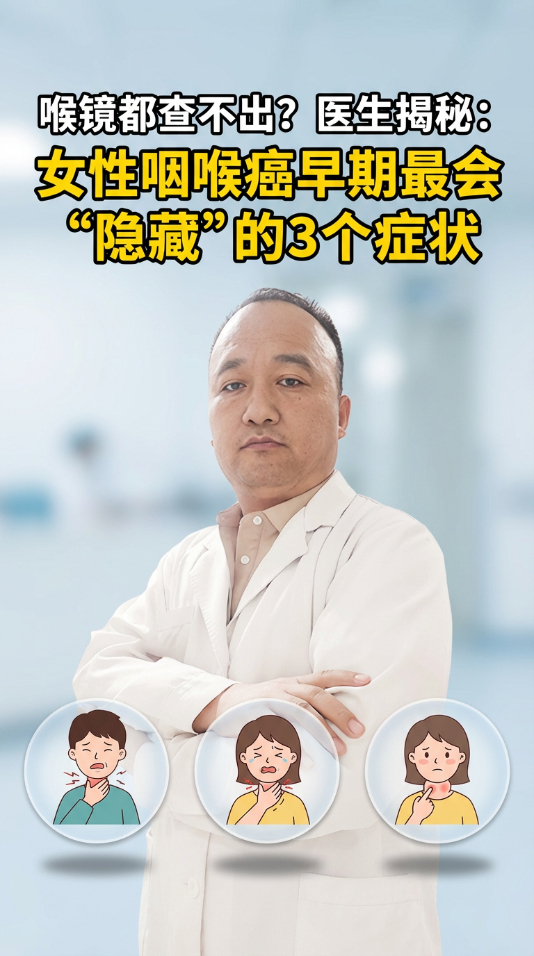 喉镜都查不出?医生揭秘:女性咽喉癌早期最会“隐藏”的3个症状