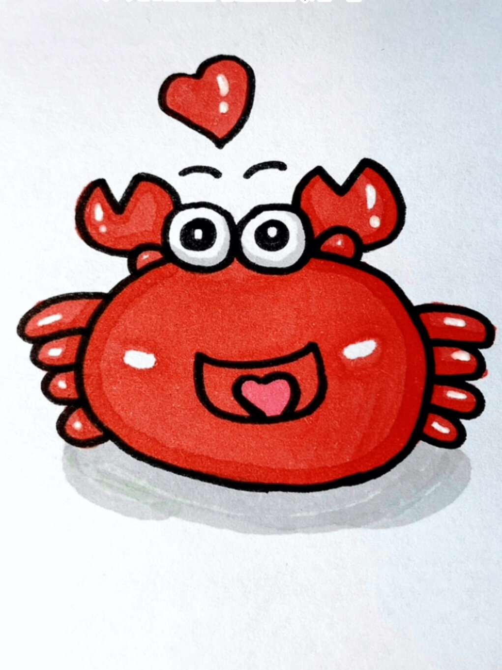 大闸蟹简笔画,一学就会的螃蟹简笔画教程