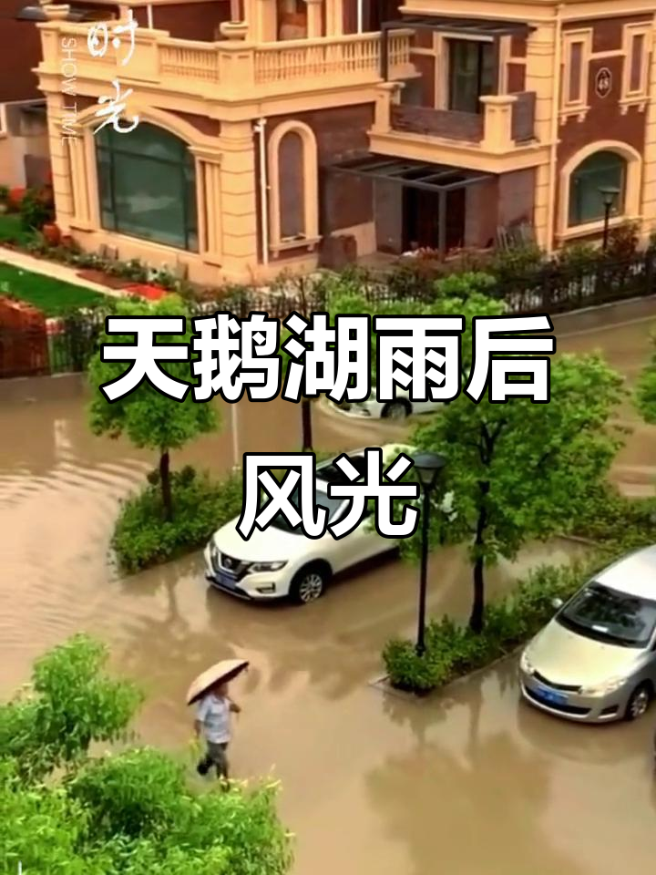 盱眙天鹅湖雨后美景,别墅区里的清新与宁静